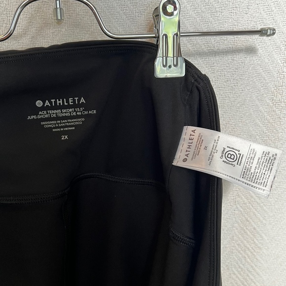 Athleta Ace Tennis Skort 15.5" 2X Black Polyester & Spandex Athletic - Picture 11 of 11